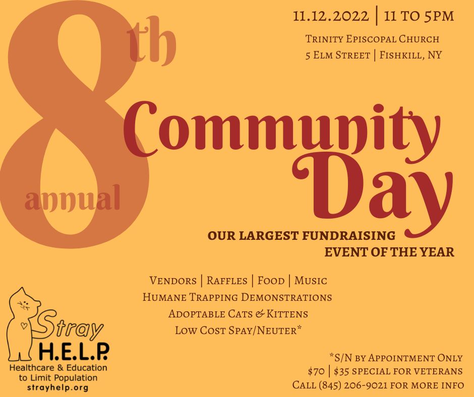 *Fishkill* Low Cost Spay/Neuter Clinic & Community Day! Stray H.E.L.P.